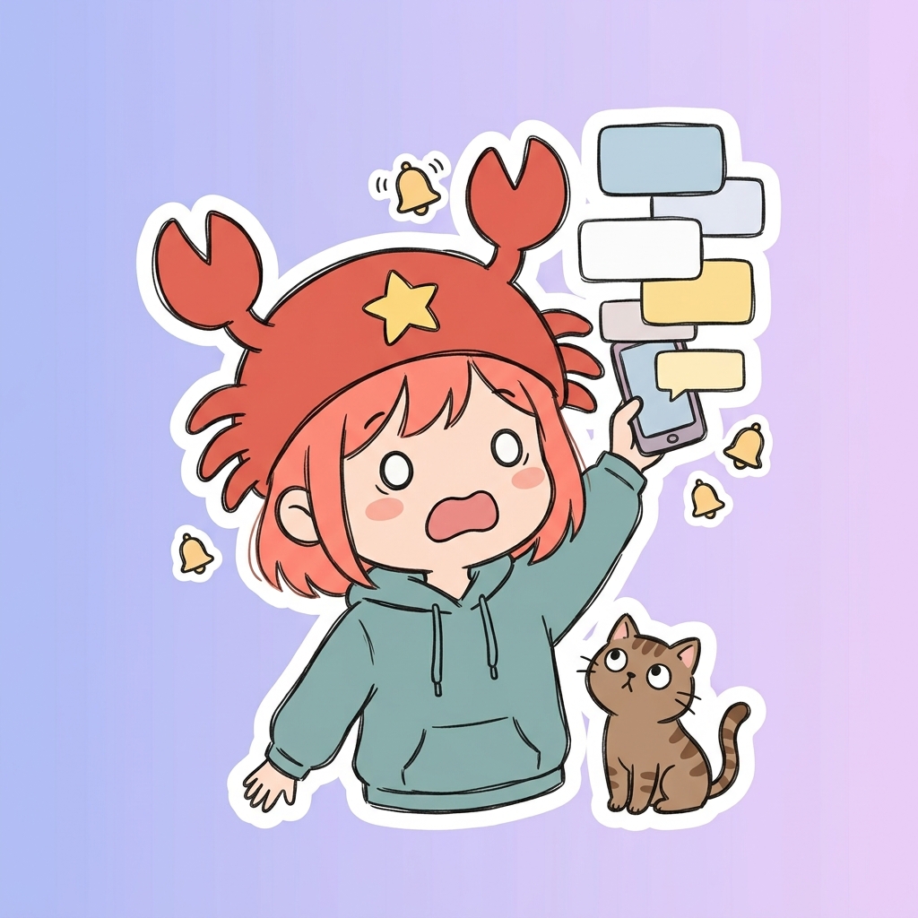 監視していた銘柄すべてから通知が届いて驚いているイラスト
